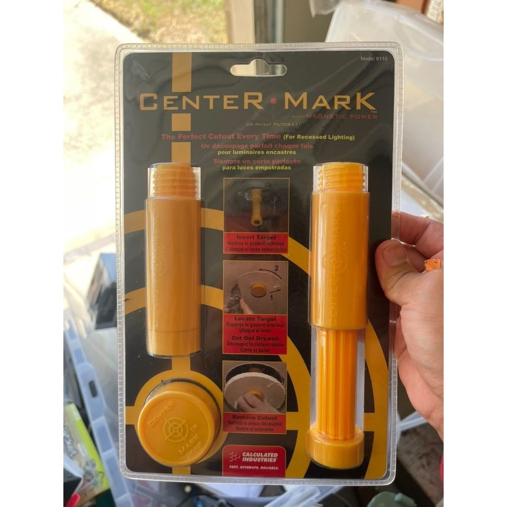 Calculated Industries Center Mark 8110 Magnetic Recessed Light Cutout Tool NEW